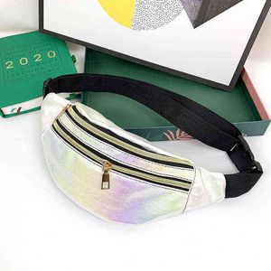 Laser Women Bum Bag Belt Holographic Fanny Pack Designer Hip Cute Taille Packs Telefoonzak voor feestreizen J220705