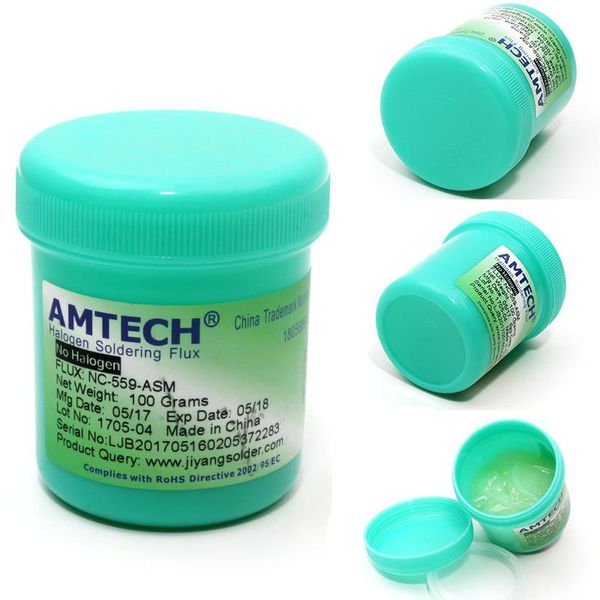 Pâte de soudure lasfluxen Amtech NC559ASM 100G Film de soudage libre de plomb Flux de soudage pâte 559 NC559 Souder en fer Souder la pâte de pâte de pâte