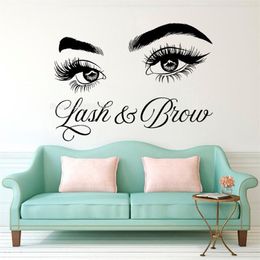 LASH BROW WALL DECAL EMELASH Extension Beauty Salon Decoratie Make -Up Room Wall Stickers Art Cosmetic Art Poster LL300 201201259m