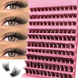 Clusters de cils 120pcs cluster cils 8-16 mm Wispy Individues Lashes Extensions Look Natural Lashes D curl Cluffy Cluster Lashes DIY EXELASH Extension