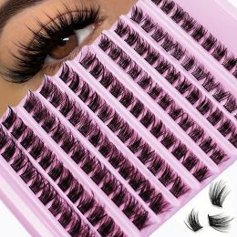 Clusters de cils 120pcs Cluster Cils 8-16 mm Wispy Individual Cils Extensions Look Natural D curl Fluffy Lashes