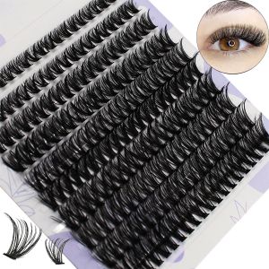 Clusters de cils 200 pcs diy cils individuels naturels looks vanneurs vaporeux 8-16 mm c cluster cluster lashes moelleux