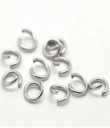 LASPERAL 500 Uds anillos abiertos redondos de acero inoxidable 6mm14quot accesorios accesorios de joyería DIY componentes plata brillante Ton5340852