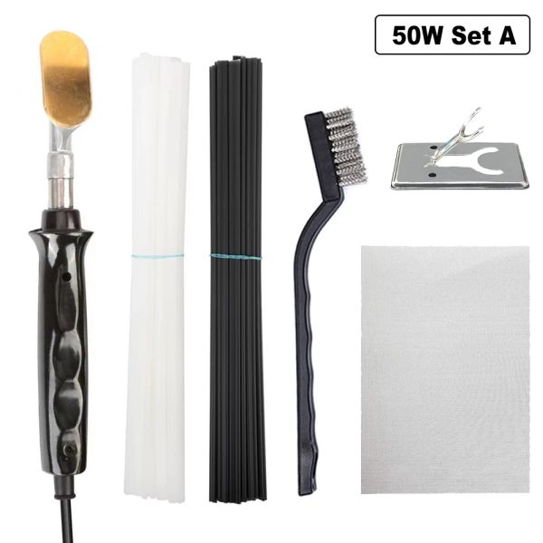 Lassers Soldador eléctrico Kit de soldadura de plástico Herramienta de alisado Espátula de reparación de plástico para reparación de grietas Reparación de parachoques de coche