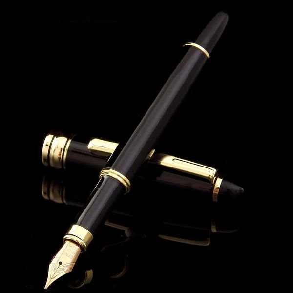 Lassical Metal Black Fountain Pen Convertisseur Calligraphie stylos pour écrire Journal Drawing Business Gift 240425