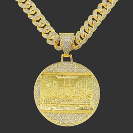 Laatste Avondmaal Hanger Grote Jezus Iced Out Bling Zirkoon Goud Kleur Charme Ketting Mode Voor Mannen Vaderdag Cadeau hip Hop Jewel2218