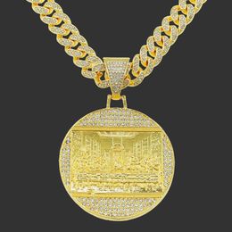 Laatste Avondmaal Hanger Grote Jezus Iced Out Bling Zirkoon Goud Kleur Charme Ketting Mode Voor Mannen Vaderdag Cadeau hip Hop Jewel252O