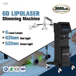 Dernier Lipolaser 6D amincissant la machine, réduction de graisse, façonnage du corps, équipement de beauté 532nm 635nm, garantie de 2 ans, personnalisation du logo