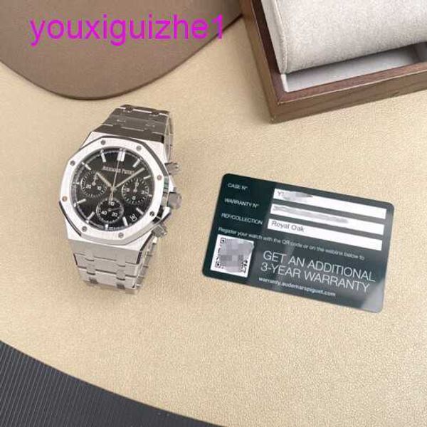 Lastrest AP Wrist Watch Royal Oak Series 26240st Precision Steel Black Plate Mens Fashion Loisure Business Sports Back Transparent Mécanique Swiss Watch