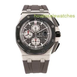 Dernière montre-bracelet AP Royal Oak Offshore Series 26470IO Elephant Grey Titanium Alliage Retour Transparent Mens Timing Mode Loisirs Business Sports Machines Montre