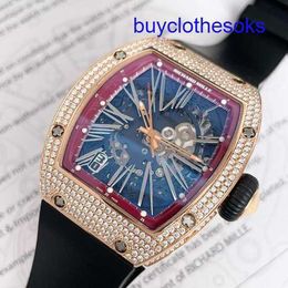 Lastrest RM Wrist Watch Automatic Mechanical Watch RM023 Rose Gold Original Diamond Set Neutral Fashion Leisure Business SP MU70