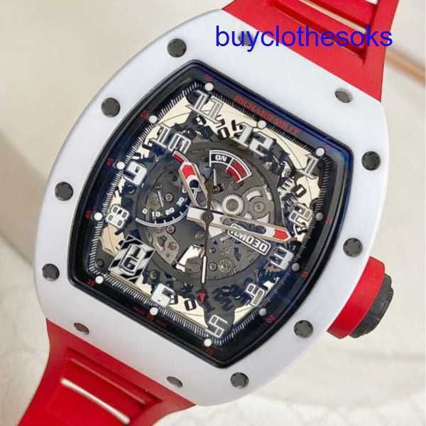 LASTEST RM WRIST Watch RM030 Automatique mécanique Watch RM030 White Ceramic Limited Edition Fashion Leisure Business Sports