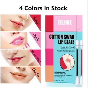 Blijvende Lip Gloss Katoenen Swab Matte Sigaret Box Katoenen Swab Non-Stick Cup Tattoo Lippenstift Swab Lipsticks Mate Lipgloss 20pcs / Box 4 Kleuren Op voorraad