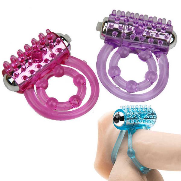 Anillos vibradores duraderos, anillo doble para pene, retraso de eyaculación precoz, bola para pene, producto bloqueado 2 para hombres