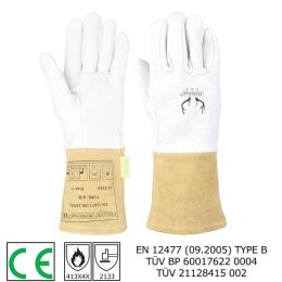 LastOortsen Pair Tig Lashandschoenen 32 cm (12.6 ") Deersachtige palm koehide manchet super zachte gevoelige handschoenen CE gecertificeerde leltas hoge kwaliteit