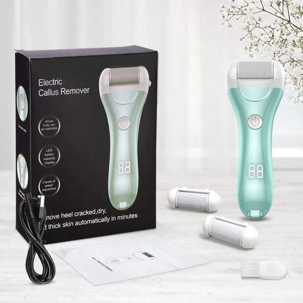 Lastoortsen Outil dur de pédicure rechargeable étanche Fichier de pied Enlèvement de râpe à peau morte Soins Spin Électrique Dissolvant de callosités de pied avec LED