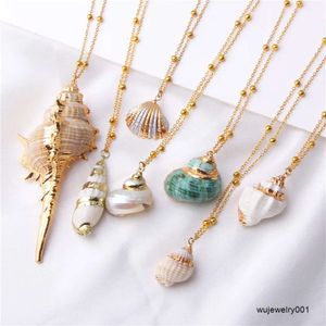 Lateefah 2019 Boho Schelp Ketting Conch Schelp Ketting Hanger Voor Vrouwen Collier Femme Shell Porselein Slak Zomer Sieraden