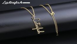 Lateefah écriture bijoux personnalisé Signature pendentif Collier Femme personnalité verticale nom Collier pour femmes cadeau1Pendant Neck6264116