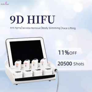 Dernier 2024 9d HIFU Machine de soins de la peau Machine de rides Retrait Produit Corps minceur du visage Soulevant l'équipement de beauté 2 ans Garantie