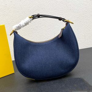 Dernier 2024 igraphy denim hobo sac demi-lune en cuir sac à bandoulière fermeture à glissière matériel doré sac à bandoulière poignée détachable sac à main de luxe 10A