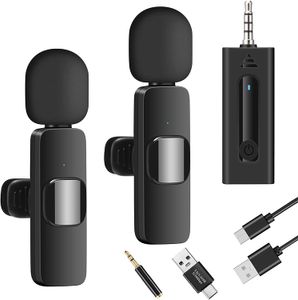 Latest 3.5mm Portable Wireless Lavlier Audio Video Recording Mini Mic Microphone for Camera/Computer/Laptop/MacBook/Phone Live Broadcast tiktok youtube