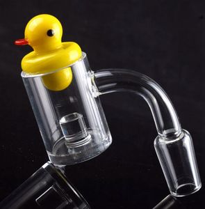 Nieuwste 4mm Clear Bottom Core Reactor 10mm 14mm 18mm Quartz Banger Gavel Nail Colored Duck Cactus Carb Cap voor DAB Oil Rigs Bongs