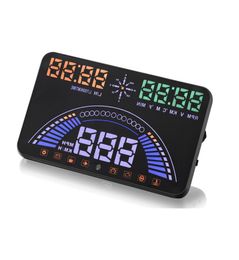 Dernier affichage tête haute HUD de voiture 58quot, OBD2GPS, deux systèmes d'alarme de survitesse, tableau de bord, compteur de vitesse numérique avec interface OBDII5419814