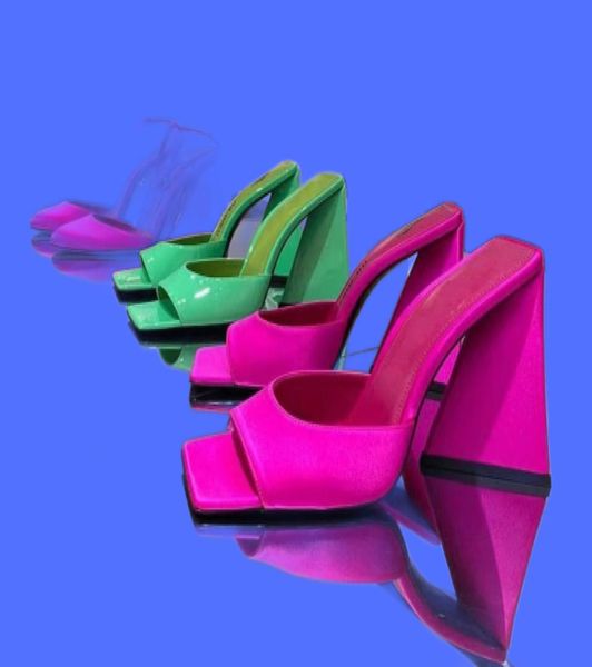 Últimas zapatillas de diseñador de verano de Attico para diseñadores de moda para mujeres Sandalias anormales Sandalias Party Genuine Leather Zapatos 115 mm 5400295