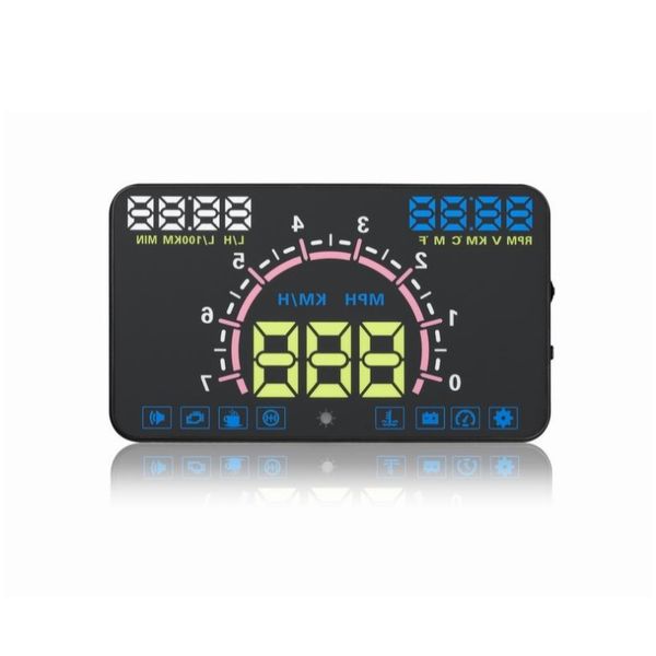 Dernier automobile 5,8 pouces OBD HEADUP Display Car Projecteur Digital LED avec KM / H RPM Consommation de carburant Température d'eau et alarme de fatigue