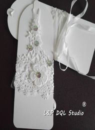 Derniers gants de mariée dentelle courte avec perles nouveauté accessoires de mariage gants de mariée pas cher Ivory2636169