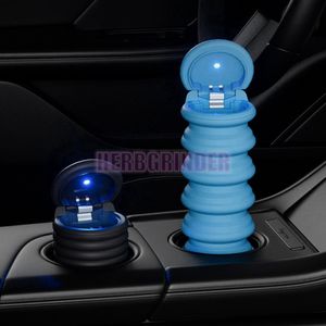 Cendriers de fumée en silicone coloré de voiture, dossier de lampe LED portable télescopique, extension d'herbes, tabac, porte-cigarette, support de cendres, conteneur de suie, cendrier DHL