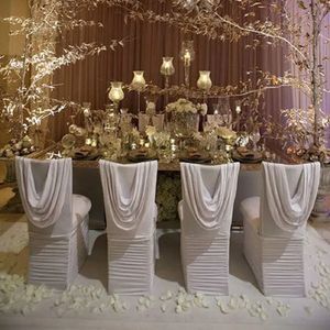 Nieuwste goedkope spandex gegolfde stoelhoezen stoelkap sjerp stoelhoedbanden voor bruiloft evenement decoratie