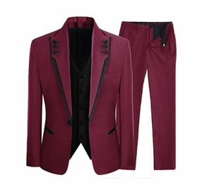 Dernières couères Pant conçoit la combinaison de mariage noir blanc pour les hommes causaux plage slim fit slim fit personnalisés smoet de marié 3 pièces Blazer CoA6067087