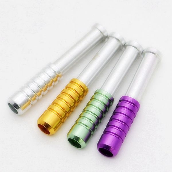 Derniers tuyaux en alliage d'aluminium coloré Portable printemps télescopique herbe sèche tabac porte-cigarette receveur dégustateur chauve-souris One Hitter fumer Digger Tube Tips DHL