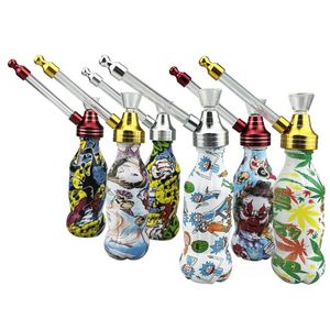 Nieuwste Kleurrijke Fles Cup Waterpijpen Metalen Roken Tabak Sigaret Pijp Waterpijpen Jamaica Hand Pijpen Filter Glazen Buis Booreilanden Gereedschap Accessoires