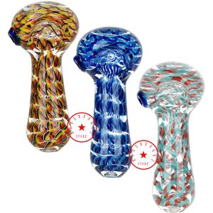 Dernières Coloré Cool Twist Corde Conception Pyrex Verre Épais Tube De Fumer Pipe À Main Portable À La Main Herbe Sèche Tabac Huile Rigs Filtre Bong Main Cuillère Tuyaux DHL