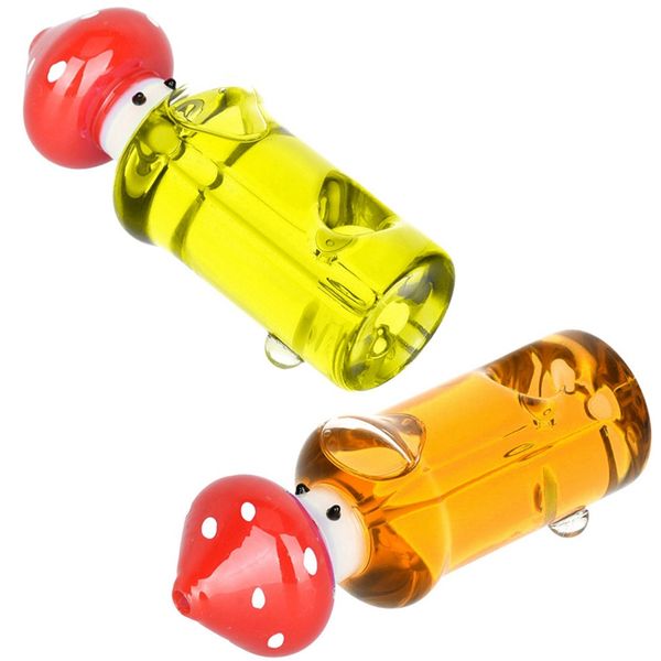 Último colorido estilo champiñón Pyrex Pipes de vidrio grueso Filtro portátil Herbal de tabaco Spoon tazón Soporte de bong bong tubo de líquido congelable innovador