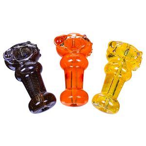 Dernières Pipes Colorées Paillettes Congelables Remplies De Pyrex Verre Épais Tube De Fumer Pipe À Main Portable À La Main Herbe Sèche Tabac Huile Rigs Filtre Bong Main DHL Gratuit