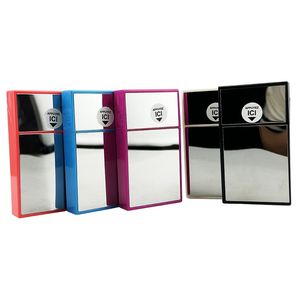 Dernier miroir en plastique coloré fumer étuis à cigarettes boîte de rangement boîtier exclusif ressort ouverture automatique couvercle rabattable étanche à l'humidité conteneur DHL