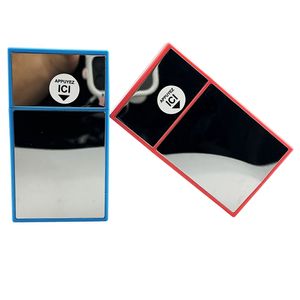 Nieuwste kleurrijke plastic spiegel rokende sigarettenkokers opbergdoos exclusieve behuizing lente automatische opening flip cover vochtbestendige stash case container