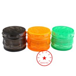 Último colorido de plástico para fumar 63 mm Diseño portátil Hierba seca Tabaco Moler Especias Miller Molinillo Trituradora Molienda Picado Mano Muller Cigarrillos Titular