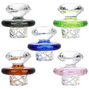 Dernier coloré Pyrex verre épais fait à la main style diamant bulle Carb Cap chapeau ongles Dabber Bongs Helix filtre huile plates-formes fumer pipe à eau accessoires de paille