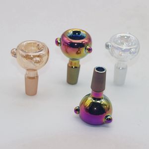 Nieuwste kleurrijke rook elektroplaat dik glas 14 mm 18 mm mannelijke gewricht vervangende kommen kruid tabakoliefilter waterpijp bong hookah downstem houder dhl