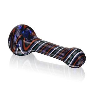 Dernières Pipes En Verre Épais Colorés Perruque Perruque Style Herbe Sèche Tabac Bol Cuillère Handpipes Portable À La Main Fumer Porte-Cigarette Tube DHL