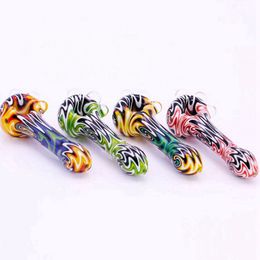 Dernières tuyaux de cigarette de perruque colorée Wig Pyrex Verre épais Portable Design innovant Filtre Spoon Dry Herb Tobacco Bong Hand Tpipe Handmade Huile Rigs Fumer