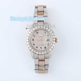 Nieuwste ontwerp Arabische letters Antique Volledig Iced Out Out VVS Clarity Moissanite Diamond Watch voor mannen met gratis levering