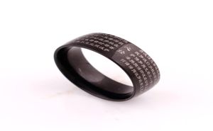 Nieuwste ontwerp Chinese stijl Boeddhistische grote compassie man religieuze titanium staalringen roestvrijstalen schrift Rings sieraden10549899