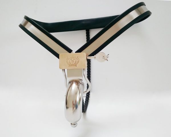 Último diseño Modelo masculino-Y Dispositivos de castidad de acero inoxidable Cinturón Ventilar Jaula para pene con enchufe bdsm Bondage Juguetes sexuales