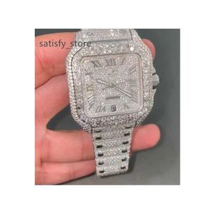 Último reloj de diseño Moissanite con estilo de diamante de estilo elegante para hombres del proveedor indio