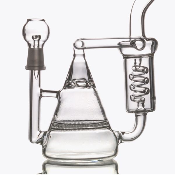 Accessoires pour fumeurs Dernière conception Pyramide Bong en verre Deux fonctions HoneycombTornado Percolateur Ressort Recycler Barboteur Huile Rigs Conduites d'eau